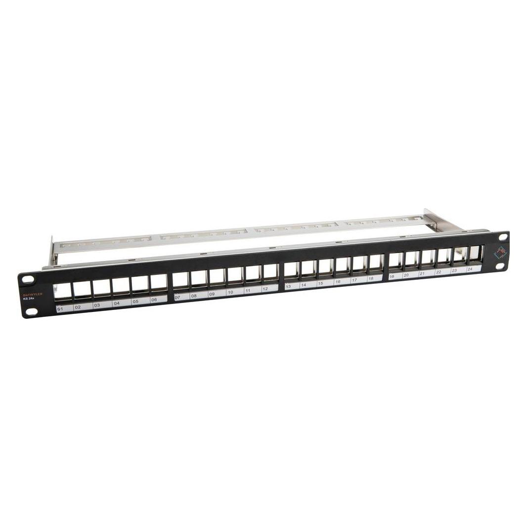 Dätwyler Patchpanel KS 24x für 24x RJ45 Keystone 19 Rack schwarz (418019)