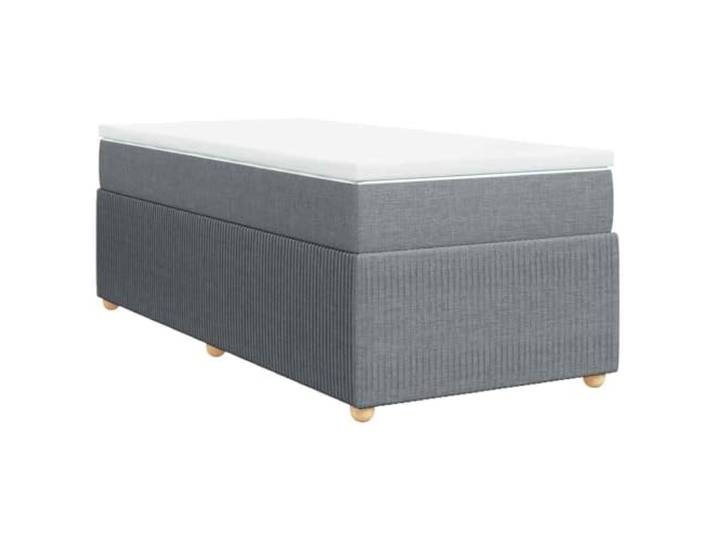 vidaXL Boxspringbett mit Matratze Hellgrau 90x200 cm Stoff