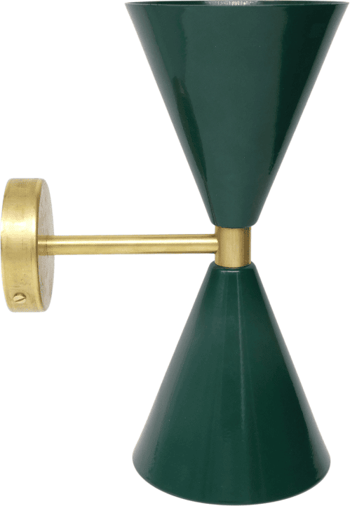 Aplique Cono 2 luces Medianos Verde Botella Verde Botella