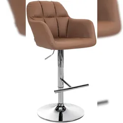 Proregal CHEFGASTRO Barhocker NEVADA Kunstleder Chrom HxBxT 97x57x59cm Kunstleder Hellbraun Barstuhl