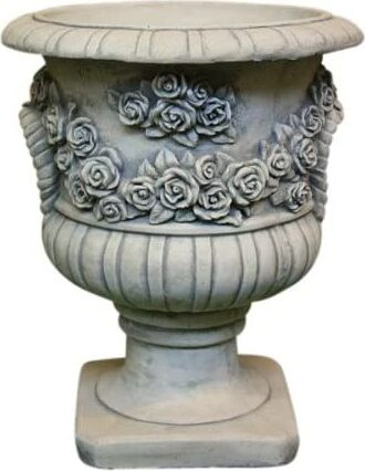 Steinfiguren Horn ROSEN Amphora sculptuur bloempot van gietsteen model PO-410 vorstbestendig