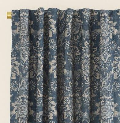 "Dominique Damask Drapery Panel - 50""W x 108""L, Light Filtering - Ballard Designs"