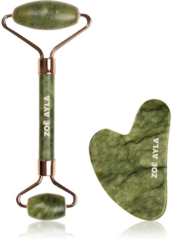 Zoë Ayla Jade Facial Roller And Gua Sha Tool gift set for the face 1 pc