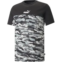Puma, Herren, Sportshirt, Ess Block Camo Tee (S), Schwarz