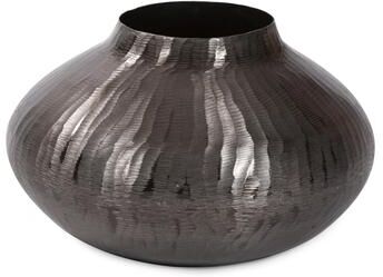 Allan Andrews Carbon Gray Round Chiseled Aluminum Vase