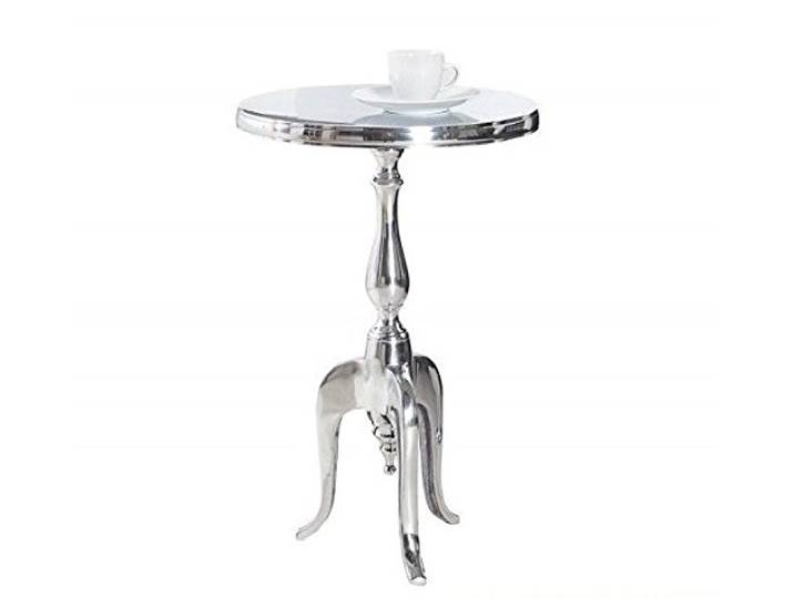 Couchtisch Beistelltisch Tisch ANTIK Look BAROCK REPRO Retro RUND Silber 55cm