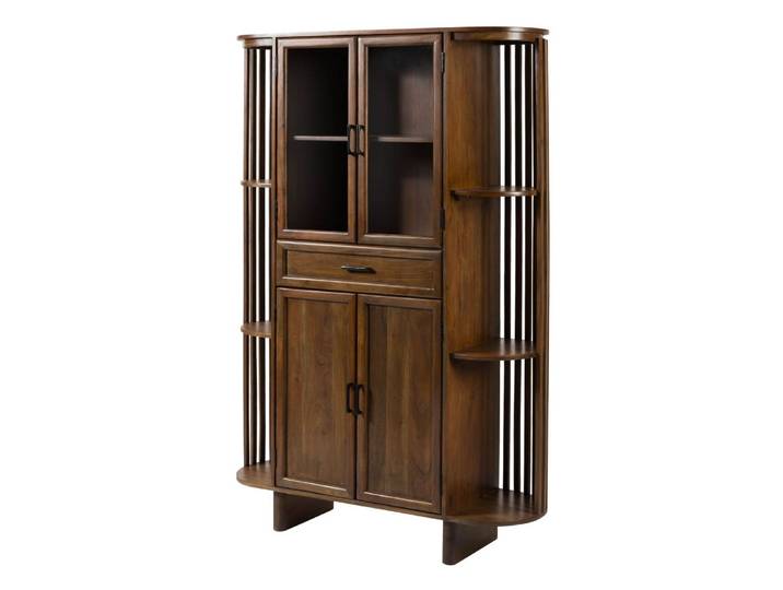 Vitrine Akazie 120x40x178 natur lackiert MADRID #50