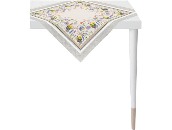 Mitteldecke APELT 7703 SUMMERTIME, Sommerdeko, Sommer , bunt (weiß, bunt), B:88cm L:88cm, Baumwolle, Tischdecken, Mitteldecke, Digitaldruck