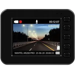 Navitel Ar200 Pro (Akku, Beschleunigungssensor, Eingebautes Display, Eingebautes Mikrofon, GPS-Empfänger, Nachtsicht, WLAN, Full HD), Dashcam, Schwarz