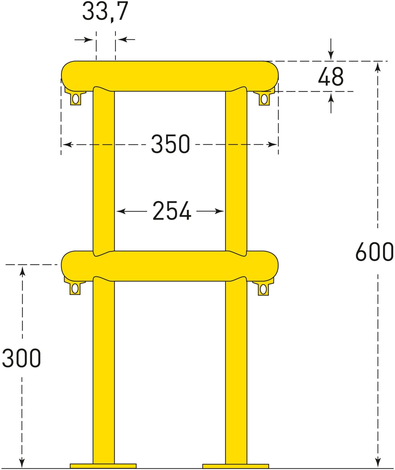 MORION Rohrschutz 360° feuerverzinkt gelb 600 x 350 x 350 mm 2-teilig zum Aufdübeln ; MORAVIA (200.21.992)