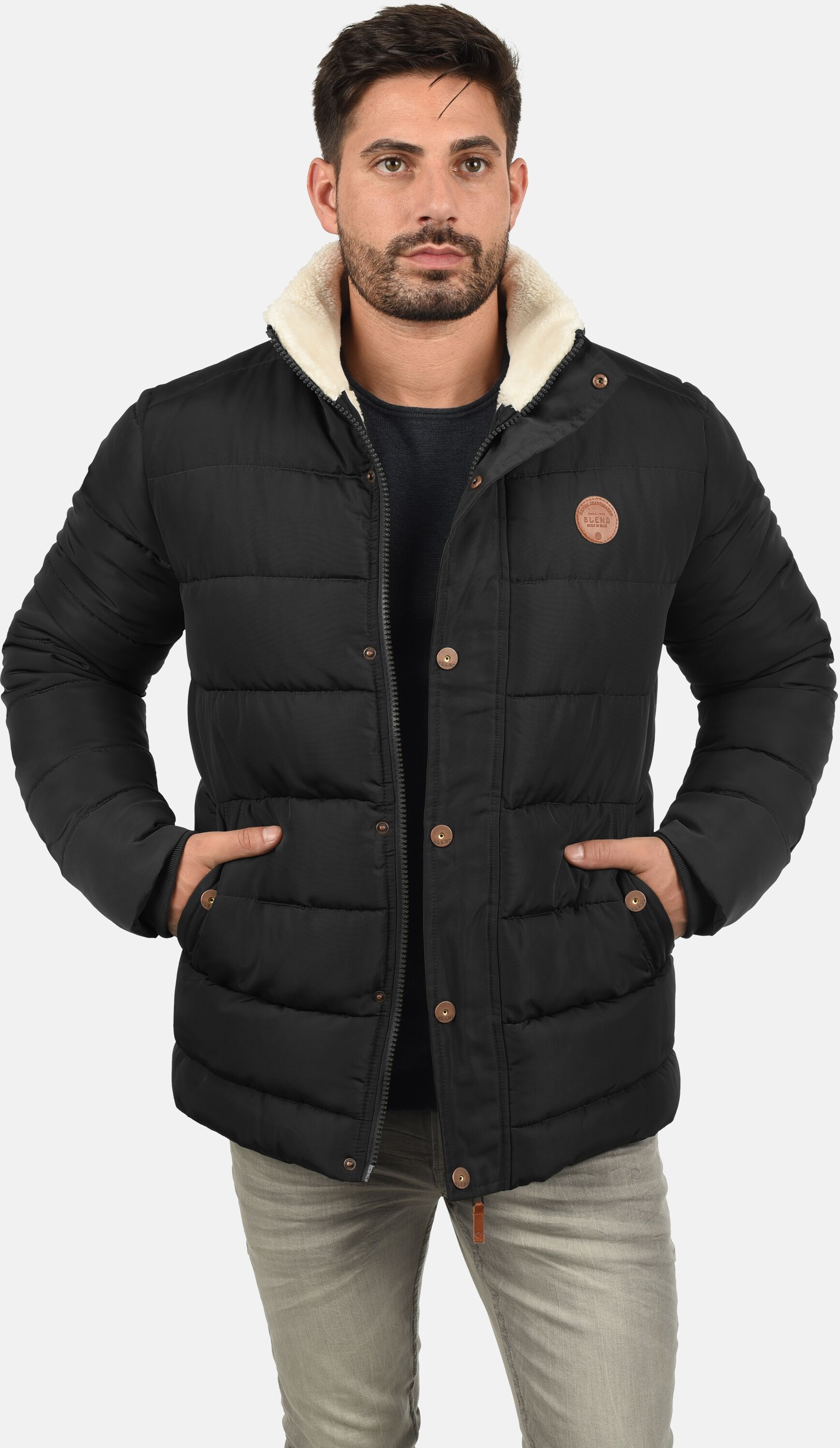 Winterjacke BLEND "Winterjacke BHFrederic", Herren, Gr. M, schwarz, Obermaterial: 100% Polyester PES., Jacken Winterjacke