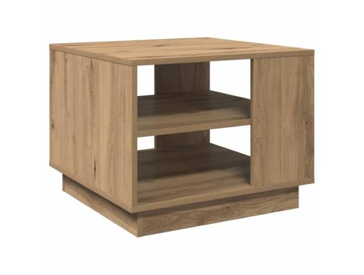 Favemtsl Couchtisch 55x55x42 cm Beistelltisch Holzwerkstoff Artisan-Eiche Kompakter Wohnzimmertisch mit Ablagefach für Zeitschriften und Fernbedienung im edlen Holzdekor.