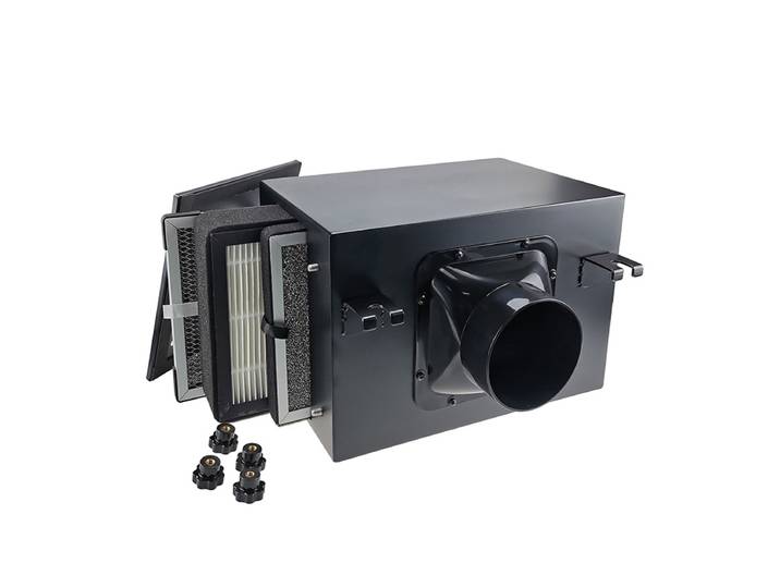 Boîte de filtration d'air frais en ligne avec pré-filtre, charbon actif et filtre HEPA pour système HVAC pour l'admission d'air frais
