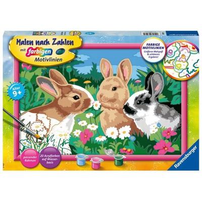 CreArt, Malen nach Zahlen Kinder - Putzige Häschen