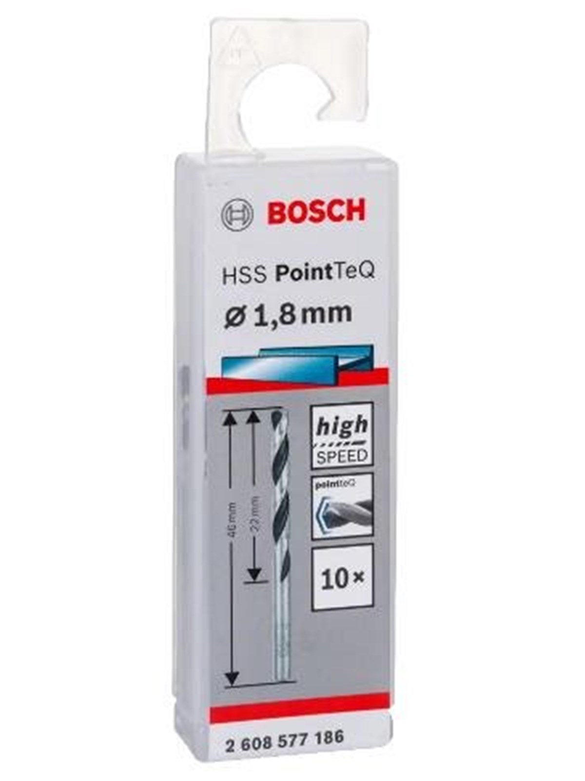 Bosch HSS PointTeQ Drill Bit 1.8mm 10pcs