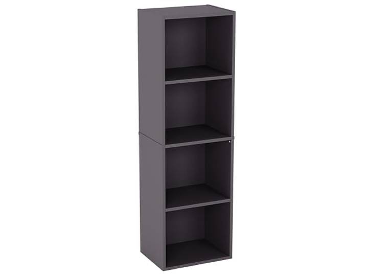 Vida Designs Oxford 4 Niveau Cube Bibliothèque\, Moderne Space-Saving Meuble de Rangement for Salon\, Chambre Or Bureau\, Autoportant Exposition Shelf\, H106xW32xD24cm (Gris)