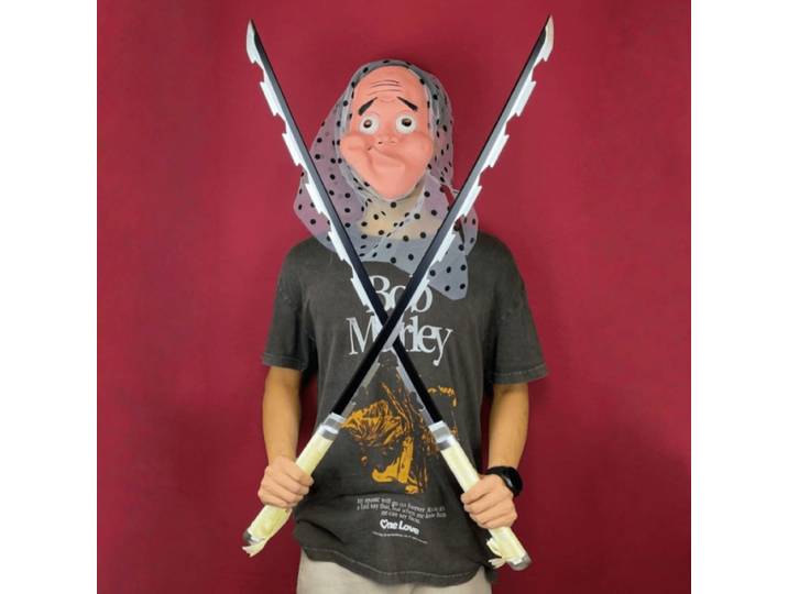 40 pouces démon Slayer Inosuke Katana Kimetsu No Yaiba Anime Cosplay accessoire samouraï sabre lame épée taille réelle japonais Katana jouet