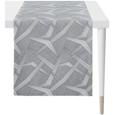 Tischläufer APELT "Domino", grau, B:140cm L:44cm, Polyester, Viskose, Tischdecken