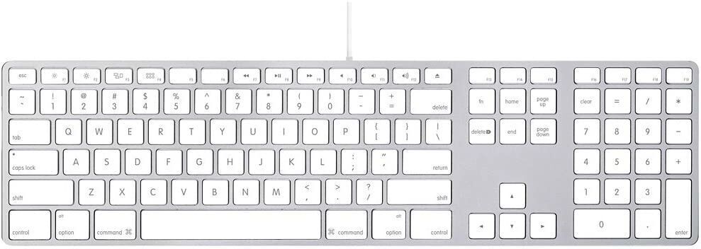 Apple klawiatura przewodowa z blokiem numerycznym   Srebrny/Biały   UK - Refurbished