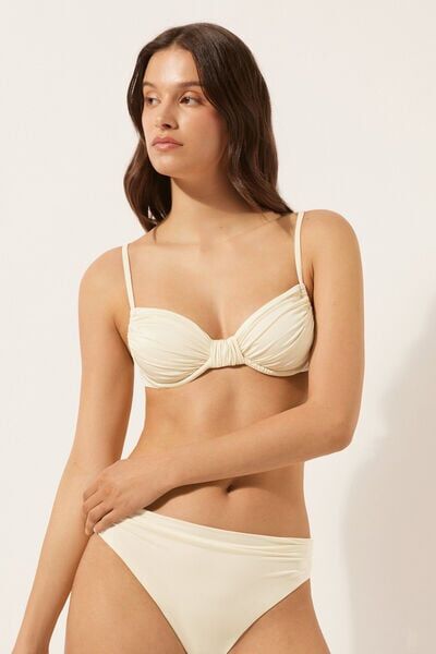 Calzedonia Balkonová podprsenka k plavkám Shiny Satin Žena Přírodní Velikost 4