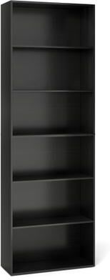 Costway 6-Tier Bookcase with 6 Open Shelves and Anti-Toppling Kits-Black