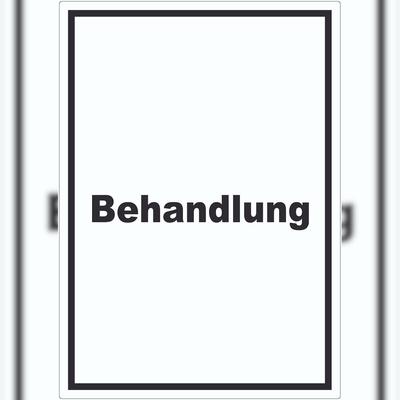 HB-Druck Behandlung Aufkleber mit Text Behandlungsraum hochkant A3 (297x420mm)