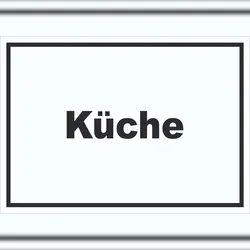 HB-Druck Küche Schild mit Text Kitchen cucina waagerecht A1 Rückseite selbstklebend