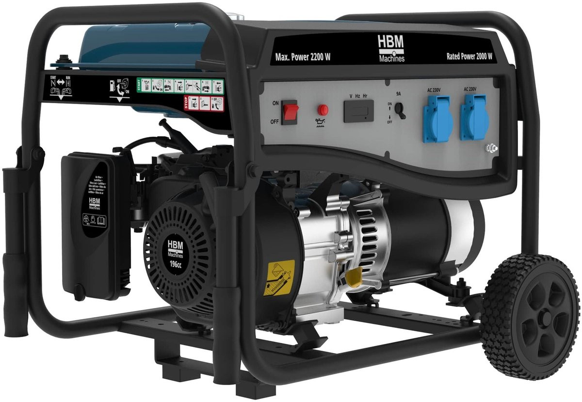 HBM Aggregaat Generator 196 cc met Benzinemotor 2200W 230V Blauw
