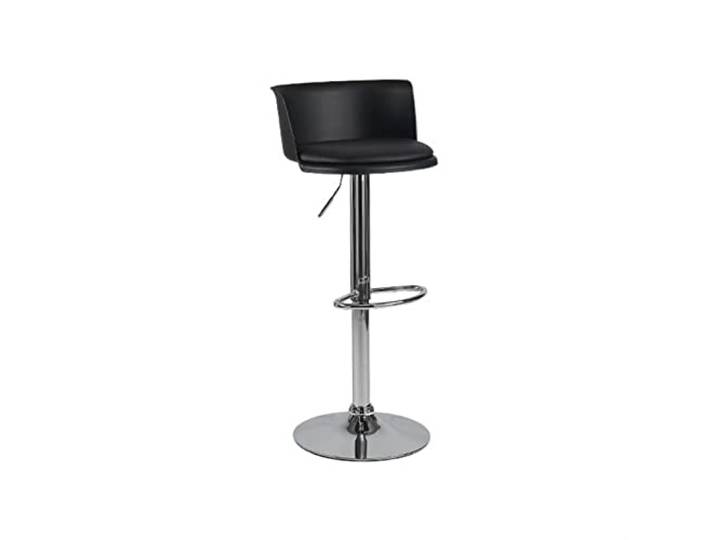 Küche Eisenhocker, höhenverstellbarer Barhocker mit Rückenlehne(Schwarz)