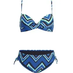 FIREFLY Damen Bikini Da.-Bikini Marina W Retro Batik, Größe 38B in Schwarz Schwarz