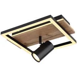 Deckenleuchte Spot Deckenlampe Backlight Wohnzimmerleuchte Holzlampe verstellbar, 1x LED, 1x GU10, LxBxH 32x27x15 cm