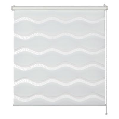 Doppelrollo "Tilda", weiß (welle weiß), B:100cm H:150cm, Polyester, SCHÖNER WOHNEN-KOLLEKTION, Rollos, geklemmt, silberne oder weiße Rollo-Technik