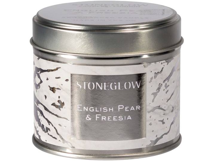 Stoneglow Duftkerze Luna weiss/silber H 7.8 cm D 7.5 cm 25 hr - Material: Wachs
