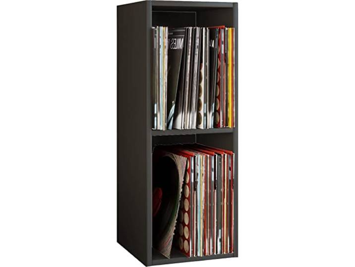 VCM CD/DVD Regal Schwarz 34x30x72 cm 2 Fächer Holzwerkstoff CDs DVDs