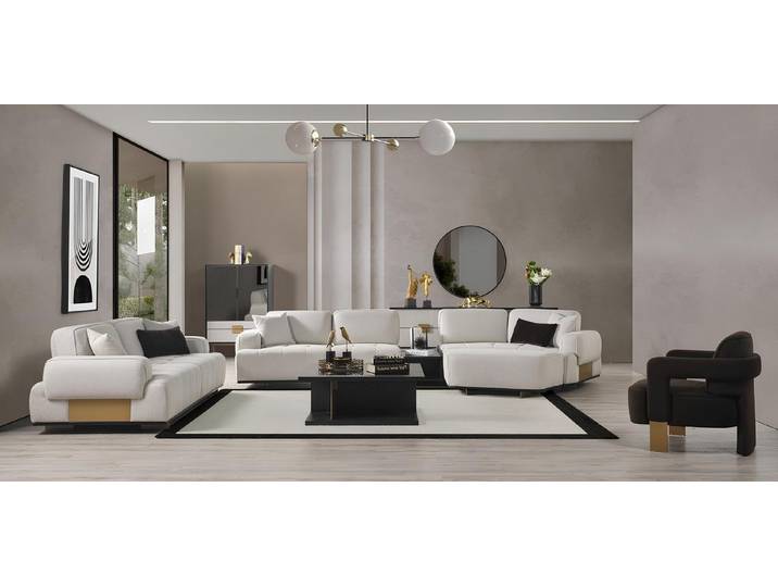 Xlmoebel Ecksofa XLMOEBEL Ecksofa L-Form in elegantem Weiß mit hoher Sitzkomfort, Ecksofa 3 Teile, Made in Europa