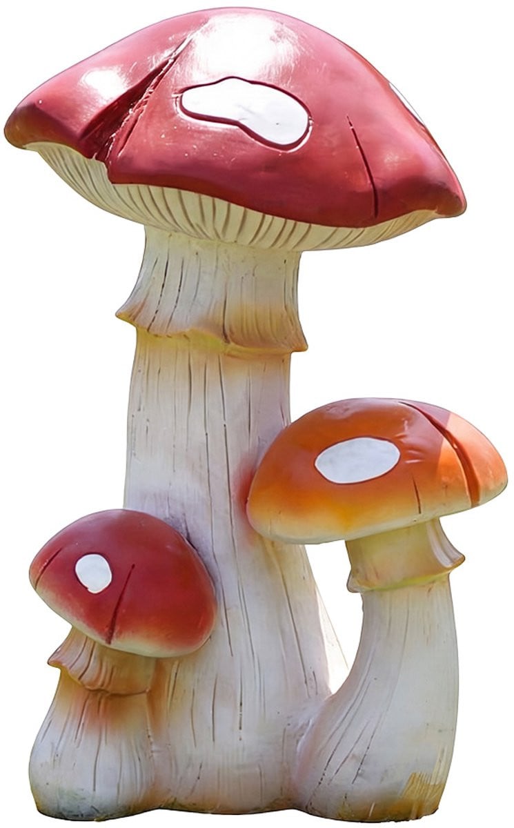Clayre & Eef Decoratie Beeld Paddenstoel Rood Kunststof Herfst Decoratie