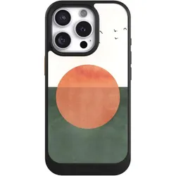 Nivocase Hülle für Apple iPhone 16 Pro Handyhülle NIVOcore Case Schwarz Sonnenschein Sonnenuntergang Vogel (Apple iPhone 16 Pro), Smartphone Hülle, Schwarz