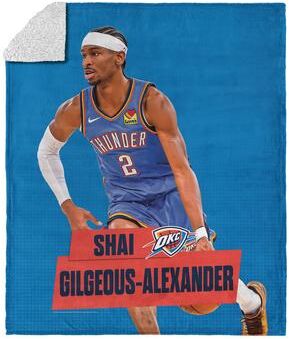 NBA Oklahoma City Thunder Player Silk Touch Sherpa Throw Blanket
