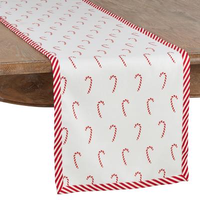 Saro Lifestyle Candy Cane Long Table Runner
