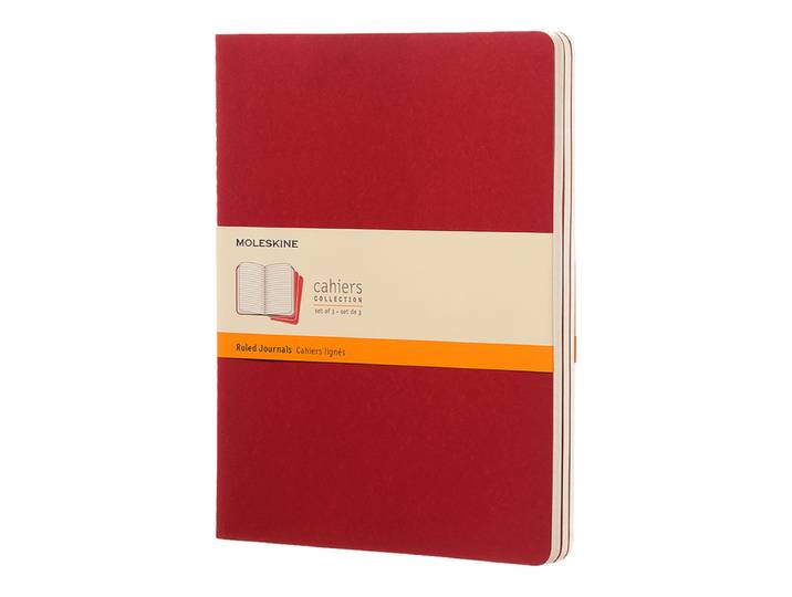 MOLESKINE Lot de 3 cahiers lignés XXL - Rouge