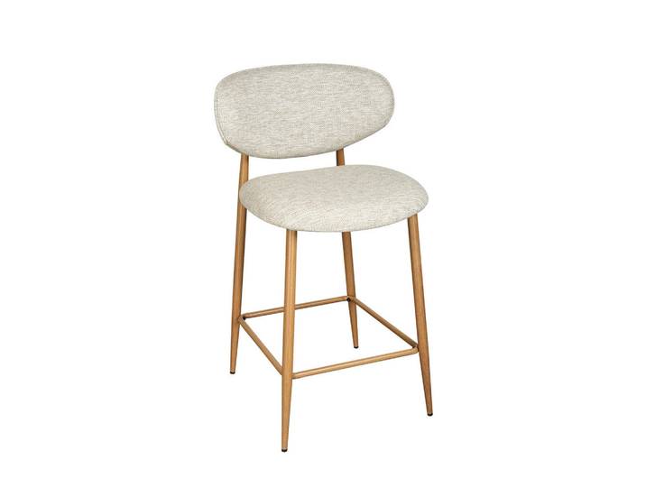 Novel Barhocker, Eiche, Beige, Metall, Rundrohr, 53x94x55 cm, Esszimmer, Barmöbel, Barhocker