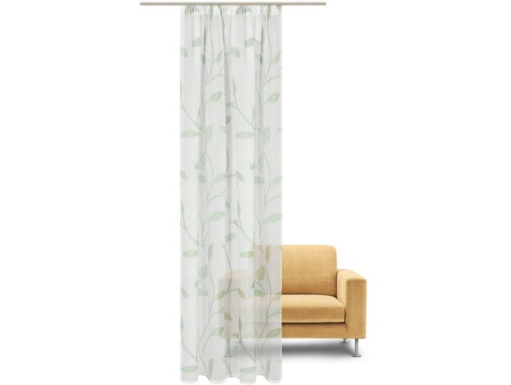 Gardine GERSTER Orsina Gr. 1, grün (mint, sanftes weiß), B:140cm H:245cm, Wirkware, Polyester, Gardinen, Gardine, Fertigschal - nature line
