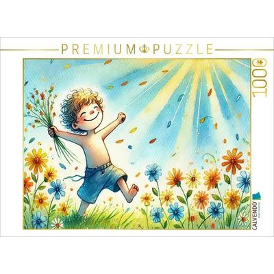 CALVENDO Puzzle Ein Jahr mit deinem inneren Kind - HD-Leinwand & Puzzle 'Lebensfreude' | 1000 Teile Lege-Größe 64x48cm Foto-Puzzle für glückliche