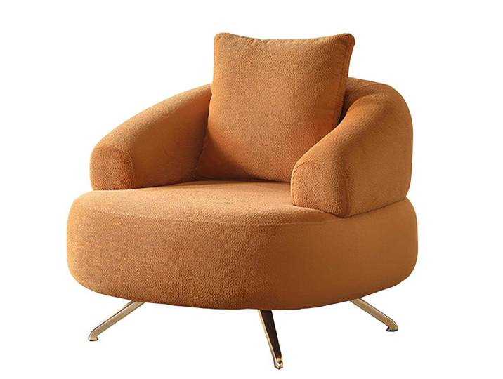 JVmoebel Loungesessel Eleganter Loungesessel in Orange mit goldenen Akzenten (Packung, 1-St., Eleganter Sessel – Mit goldenen Akzenten für dein Interieur), Made in Europa