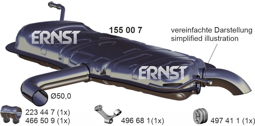 Ernst Endschalldämpfer 155007 Für Vag