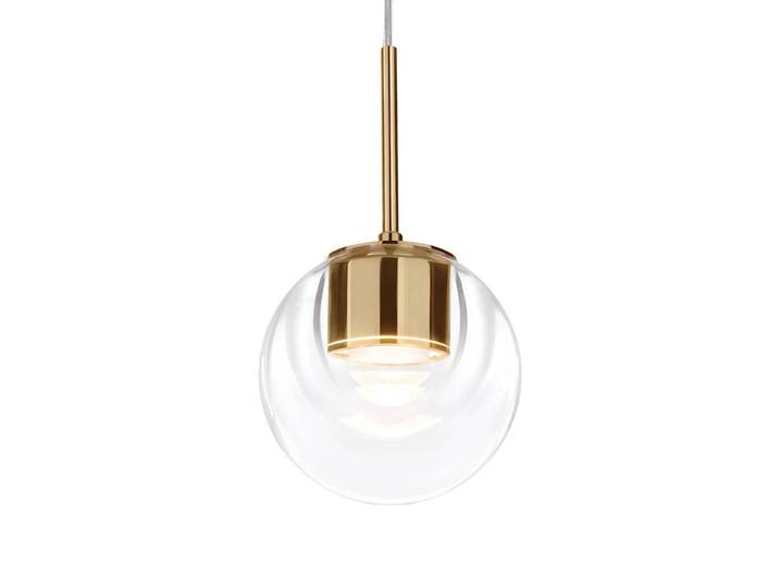 Glazen hanglamp Dew, dimbaar, messing / goud, Keuken, Glas, Design, hanglamp