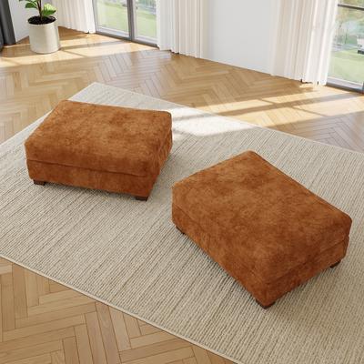 Lumibee "2 Set Modern 41"" W Rectangle Chenille Ottoman"