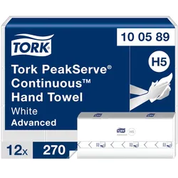 Tork PeakServe  Endlos -Papierhandtücher Weiß H5, Advanced-Qualität, komprimiert, 12 × 270 Tücher, 100589