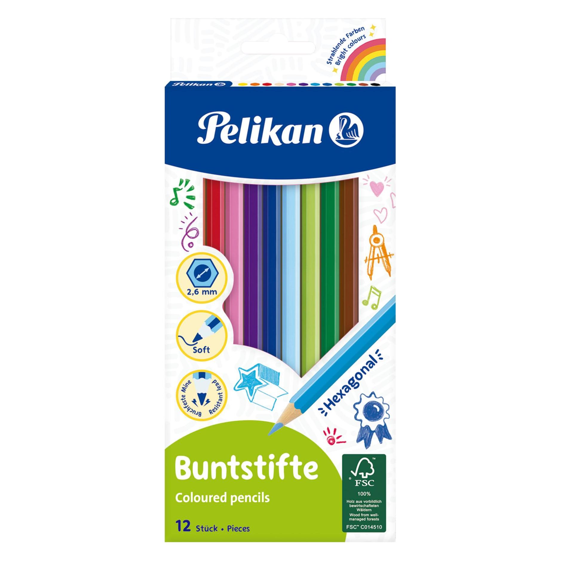 Pelikan Buntstifte sechseckig (12x) (724005)