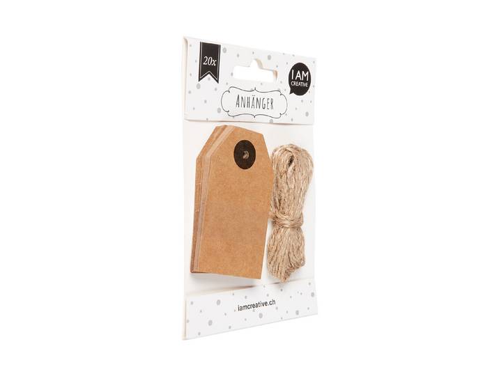 I AM Creative Geschenkanhänger Natur Eckig 4.5 × 7.5 cm 20 Stück